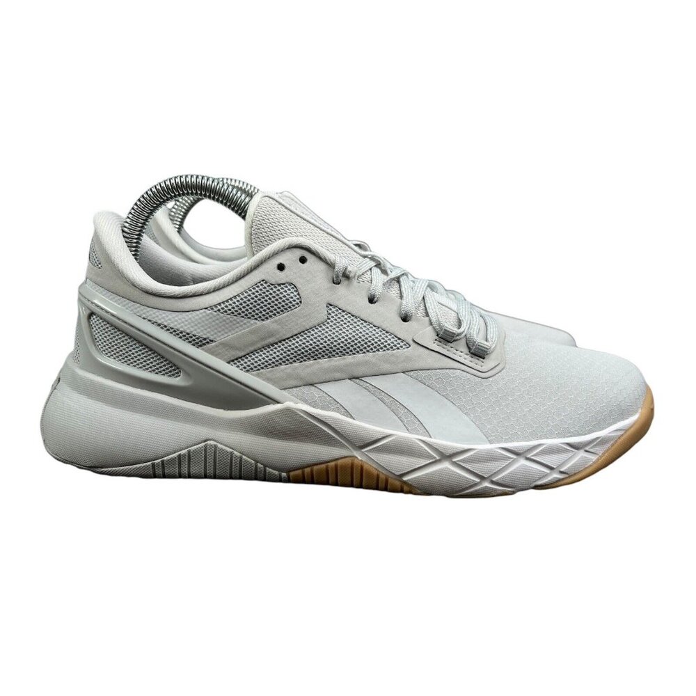 Reebok Nanoflex Pure Grey White Trainer Shoes GZ0256 Women's Size 8